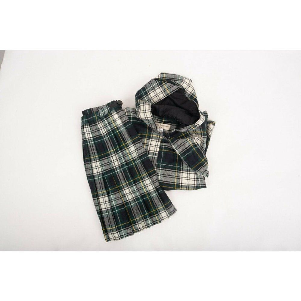 House of Ireland Girls Plaid Cape Poncho Coat & Skirt L 7-8 8-10 Tartan Plaid - Picture 3 of 11